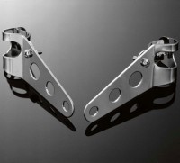 Držák hlavního moto světla Highway Hawk s objímkami 32-37mm, boční montáž, chrom (2ks)